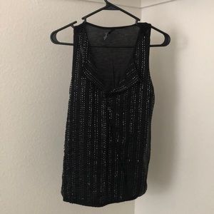 Beaded Black tank top